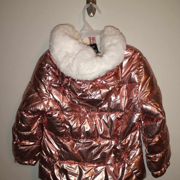 Zeroxposur girl winter coat jacket size 5/6 shiny Metallic pink - Picture 3 of 6